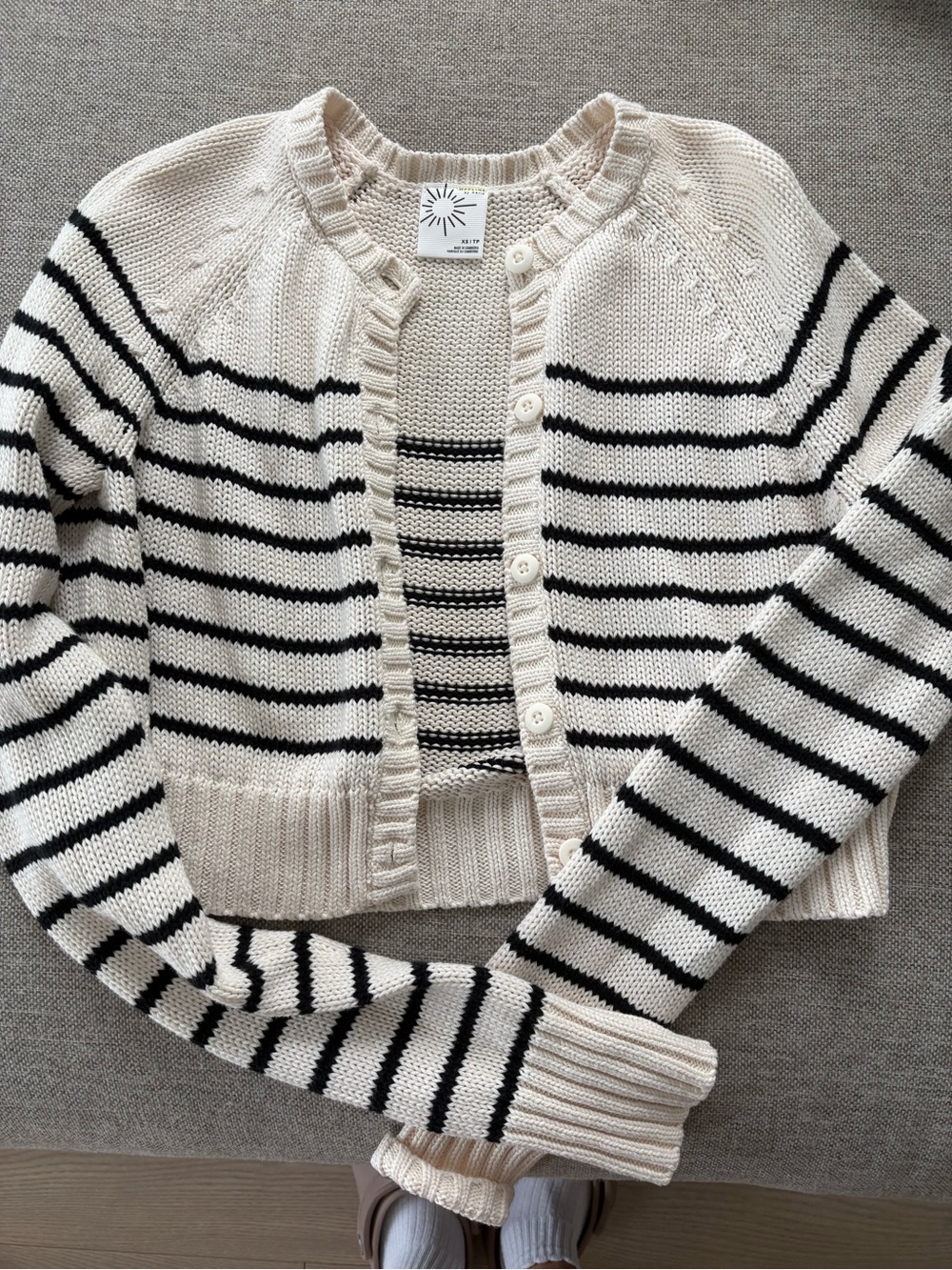 Aerie offline cotton striped cardigan XS